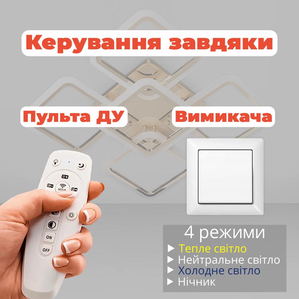 Изображение люстры LED SVET SL-5342/4+1 FG 150W DIMMER 3000-6000 H110*L580*W580 золото